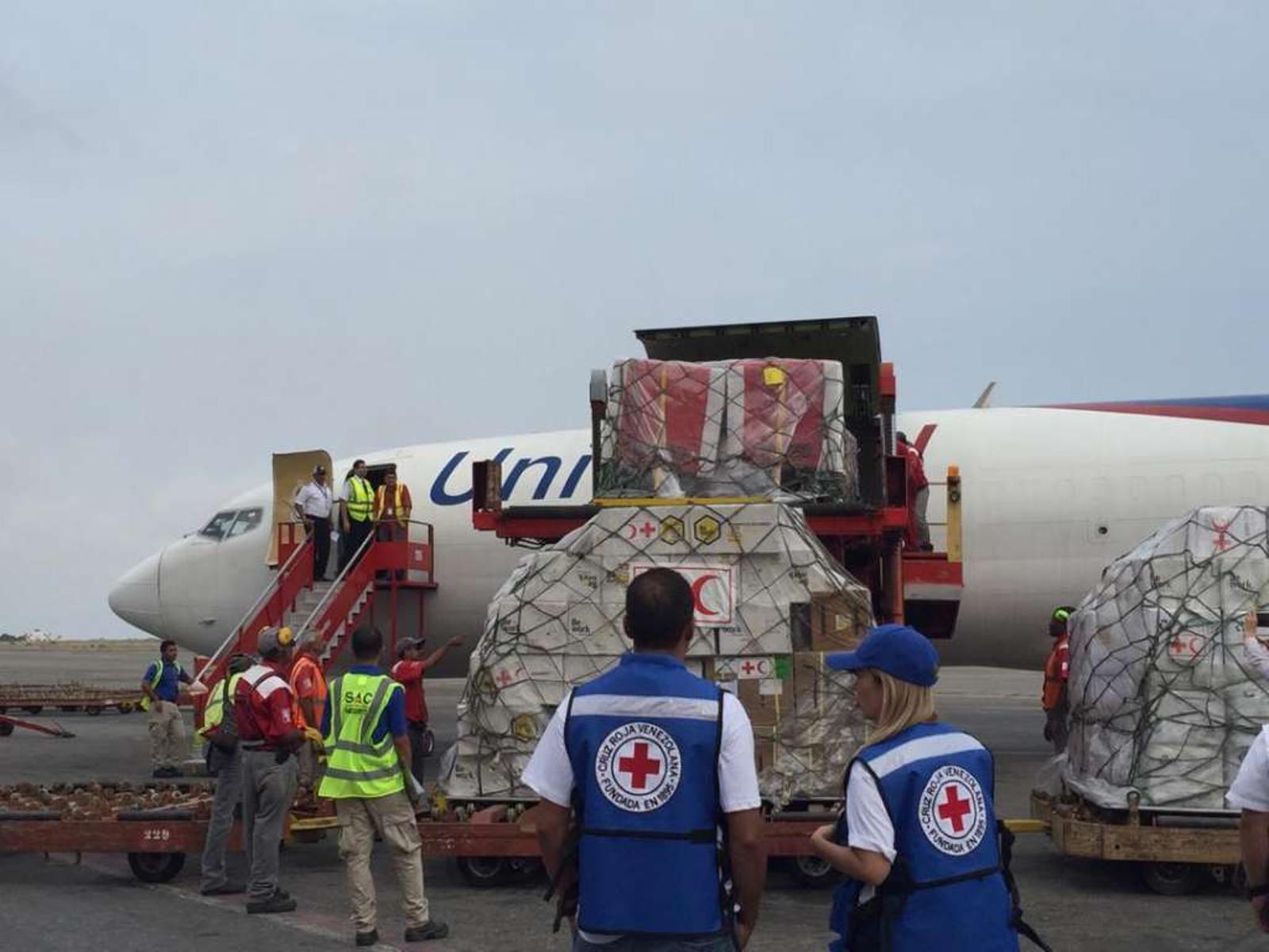 Cruz Roja recibió segundo cargamento de ayuda humanitaria