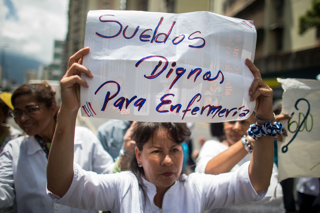 Comenzó paro nacional del gremio de enfermeras en Venezuela
