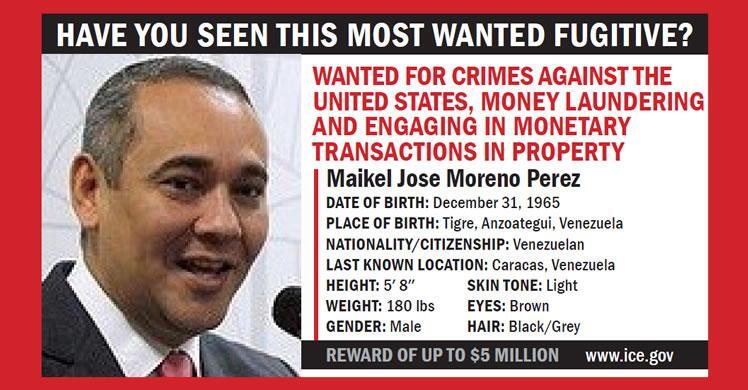 Revelan cartel con recompensa por Maikel Moreno