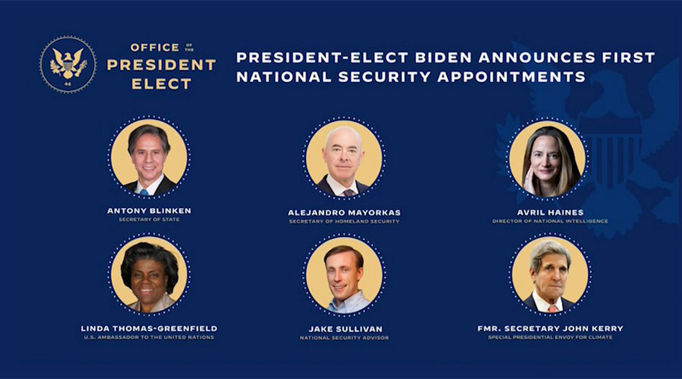 El perfil del equipo de Seguridad Nacional de Biden busca distinguirse del estilo Obama