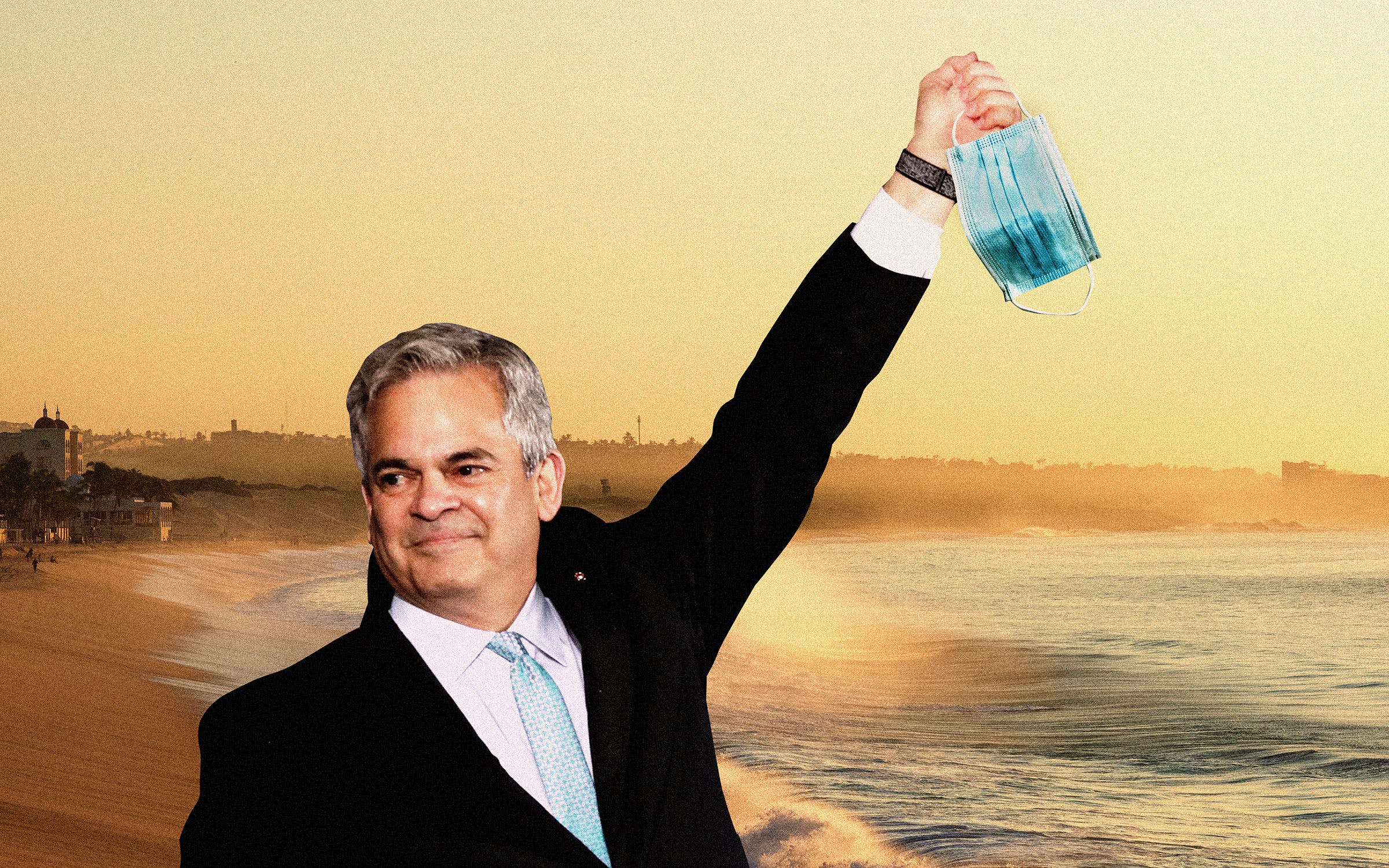 Alcalde demócrata que ordenó cuarentena se graba en playa mexicana