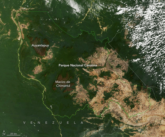 La NASA reveló la impactante deforestación del chavismo en Canaima