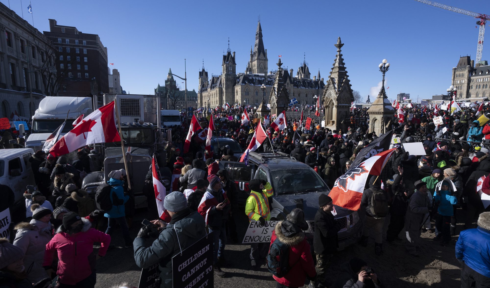 Canadá sigue paralizada por protesta de camioneros contra la vacunación obligatoria